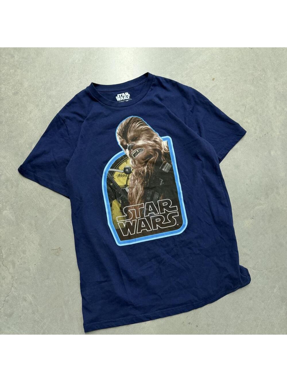 2000s Vintage Star Wars Chewbacca Navy Graphic Tee Sized Medium